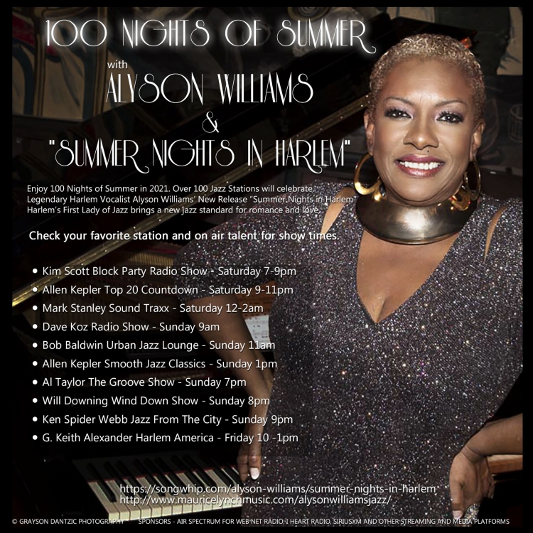Maurice Lynch Music Presents: 100 Nights of Summer with  Alyson Williams & "Summer Nights In Harlem"